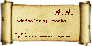 Andrásofszky Aranka névjegykártya